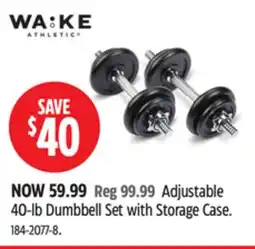 Canadian Tire Adjustable 40-lb Dumbbell Set with Storage Case offer