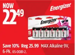Canadian Tire MAX Alkaline 9V, 6-Pk offer