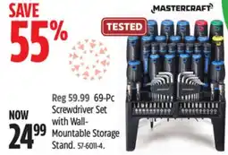 Canadian Tire Mastercraft Screwdriver Set with Wall- Mountable Storage Stand offer