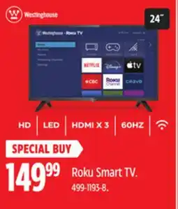 Canadian Tire Westinghouse Roku Smart TV offer