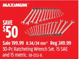 Canadian Tire MAXIMUM 30-Pc Ratcheting Wrench Set offer