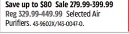 Canadian Tire Selected Air Purifiers offer