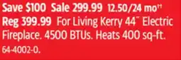 Canadian Tire For Living Kerry 44˝ Electric Fireplace offer