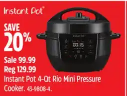 Canadian Tire Instant Pot 4-Qt Rio Mini Pressure Cooker offer