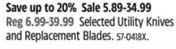 Canadian Tire Selected Utility Knives and Replacement Blades offer