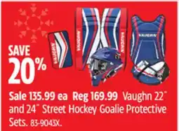 Canadian Tire Vaughn 22˝ and 24˝ Street Hockey Goalie Protective Sets offer
