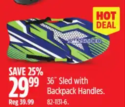 Canadian Tire 36˝ Sled with Backpack Handles offer