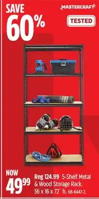 Canadian Tire Mastercraft 5-Shelf Metal & Wood Storage Rack offer