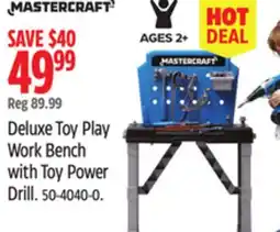Canadian Tire Deluxe Toy Play Work Bench with Toy Power Drill offer