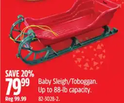 Canadian Tire Baby Sleigh/Toboggan. Up to 88-lb capacity offer