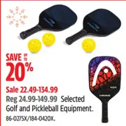 Canadian Tire Selected Golf and Pickleball Equipment offer