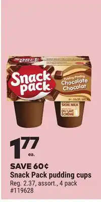 Giant Tiger Snack Pack pudding cups offer