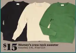 Giant Tiger Women's crew neck sweater offer