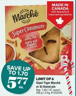 Giant Tiger Giant Tiger Marché or St.Donat Pie, 1.2 kg offer