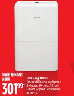Canadian Tire NOMA Smart 50-Pint 2-Speed Dehumidifier offer