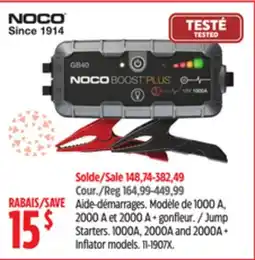 Canadian Tire Jump Starters. 1000A, 2000A and 2000A + Inflator models offer