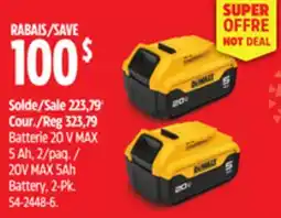 Canadian Tire DEWALT 20V MAX 5Ah Battery, 2-Pk offer