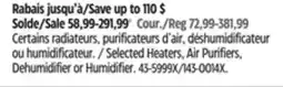 Canadian Tire NOMA Selected Heaters, Air Purifiers, Dehumidifier or Humidifier offer
