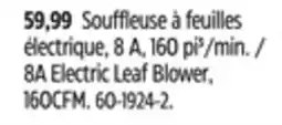 Canadian Tire Certified 8A Electric Leaf Blower, 160CFM offer