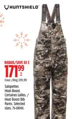 Canadian Tire Huntshield Heat Boost Bib Pants offer