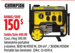 Canadian Tire 3650W/4550W Portable Gas Generator offer