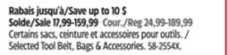 Canadian Tire DEWALT Selected Tool Belt, Bags & Accessories offer