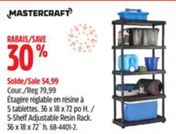 Canadian Tire Mastercraft 5-Shelf Adjustable Resin Rack offer