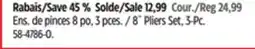 Canadian Tire 8˝ Pliers Set, 3-Pc offer