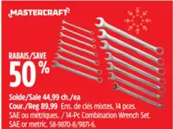 Canadian Tire Mastercraft 14-Pc Combination Wrench Set offer