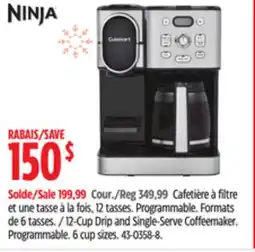 Canadian Tire 12-Cup Drip and Single-Serve Coffeemaker. Programmable. 6 cup sizes offer