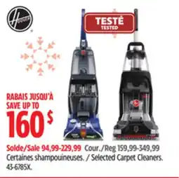 Canadian Tire Hoover Selected Carpet Cleaners offer