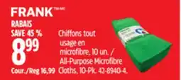 Canadian Tire FRANK All-Purpose Microfibre Cloths offer