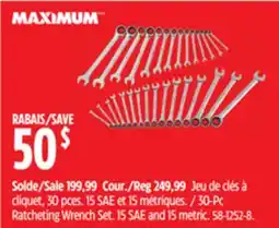 Canadian Tire MAXIMUM 30-Pc Ratcheting Wrench Set. 15 SAE and 15 metric offer