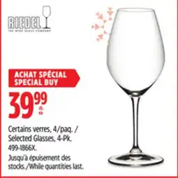 Canadian Tire Riedel Selected Glasses, 4-Pk offer