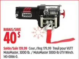 Canadian Tire MotoMaster 3000-lb UTV Winch offer