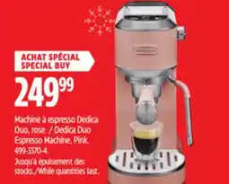 Canadian Tire De'Longhi Dedica Duo Espresso Machine, Pink offer