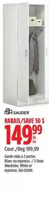 Canadian Tire Sauder 2-Door Wardrobe offer