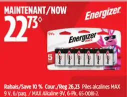 Canadian Tire Energizer MAX Alkaline 9V, 6-Pk offer