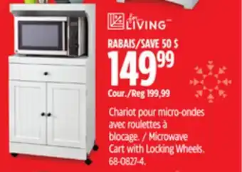 Canadian Tire For Living Microwave Cart with Locking Wheels offer
