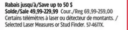 Canadian Tire Bosch Selected Laser Measures or Stud Finder offer