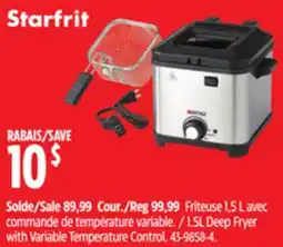 Canadian Tire Starfrit 1.5L Deep Fryer with Variable Temperature Control offer