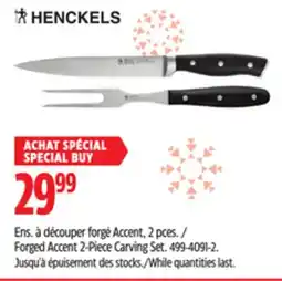 Canadian Tire Henckles Forged Accent 2-Piece Carving Set offer
