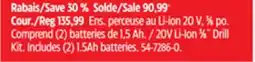 Canadian Tire 20V Li-Ion 3⁄8˝ Drill Kit offer