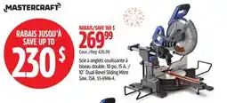 Canadian Tire Mastercraft 10˝ Dual-Bevel Sliding Mitre Saw, 15A offer