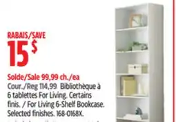 Canadian Tire For Living 6-Shelf Bookcase. Selected finishes offer