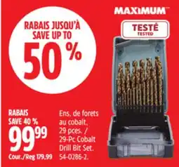 Canadian Tire MAXIMUM 29-Pc Cobalt Drill Bit Set offer