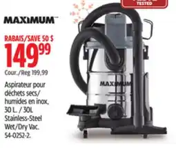 Canadian Tire 30L Stainless-Steel Wet/Dry Vac. Maximum offer