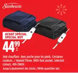 Canadian Tire SUNBEAM Heated Throw. With foot pocket offer