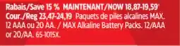 Canadian Tire Energizer MAX Alkaline Battery Packs. 12/AAA offer