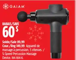 Canadian Tire Gaiam 5-Speed Percussion Massage Device offer